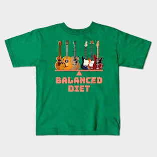 Balanced Diet Of Guitars Kids T-Shirt